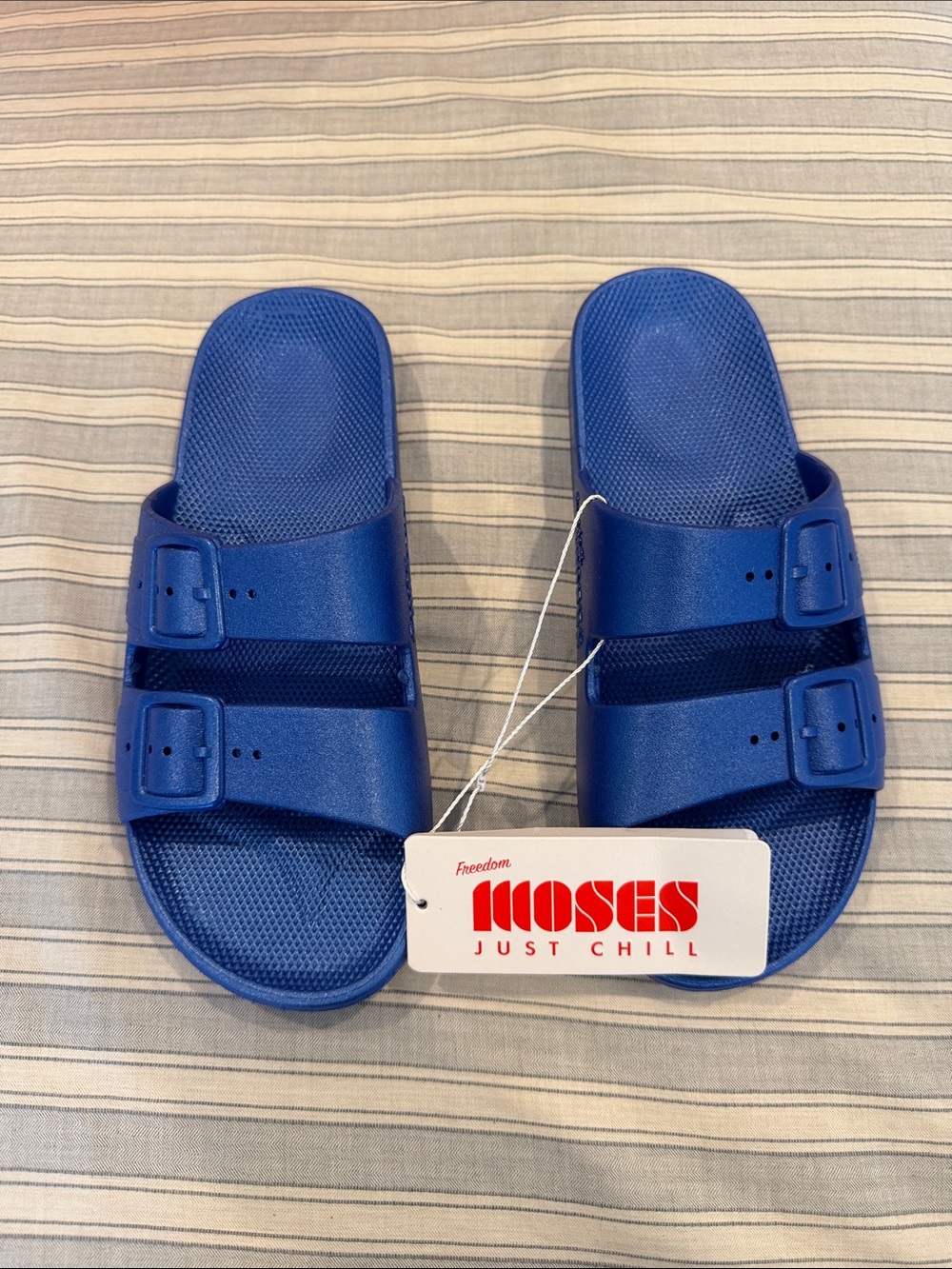 Freedom Moses Kids Slide Sandals in Blue
